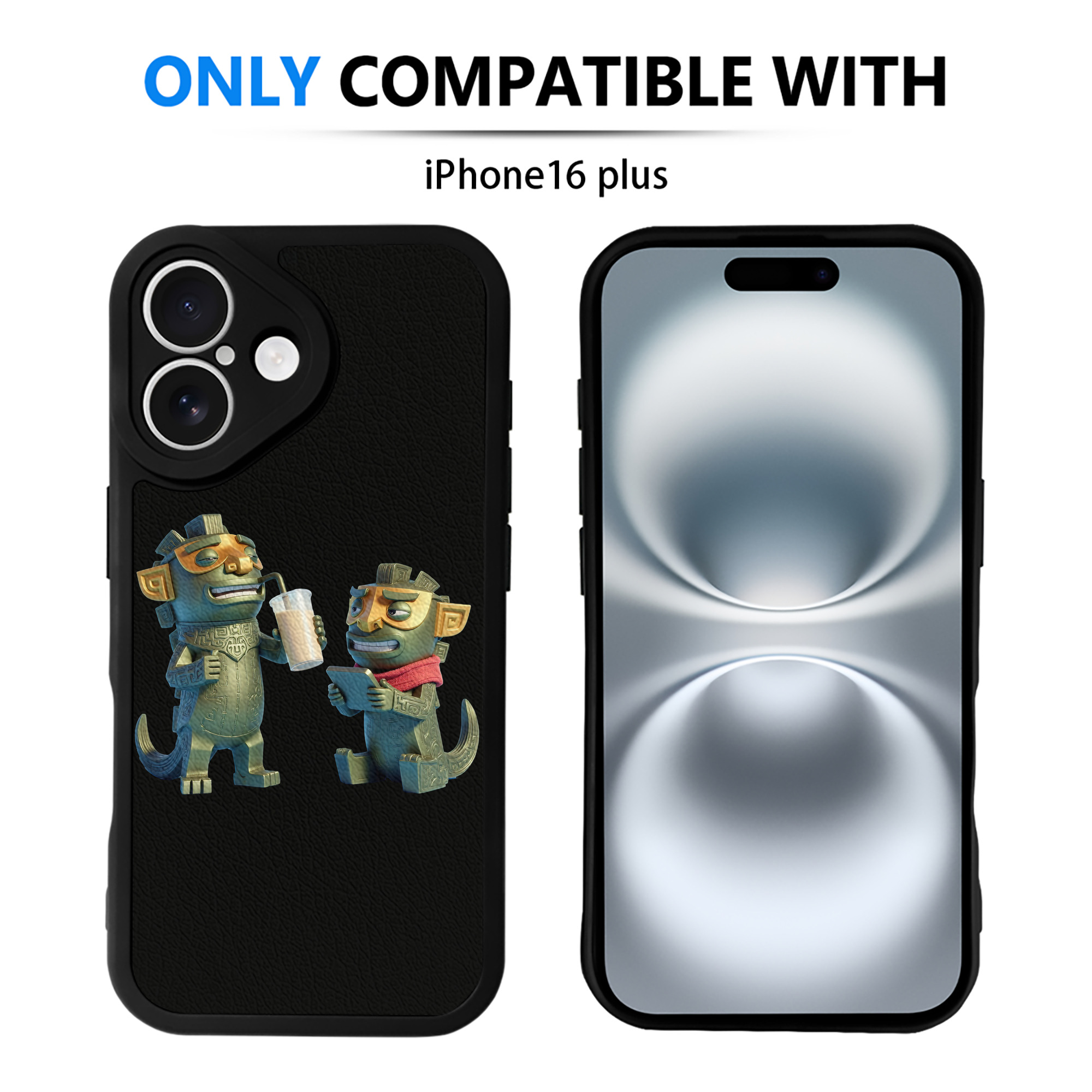 （画像用） Ne Zha 2 ナタ 魔童の大暴れ 【iPhone 16シリーズ対応】シリコンスマホケース（レザー調） 材質：シリコン